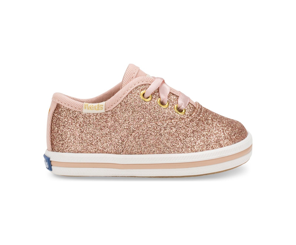 Kids Keds Sneakers - Kate Spade new york Champion Glitter Crib - Rose Gold - 3194-HNUEK